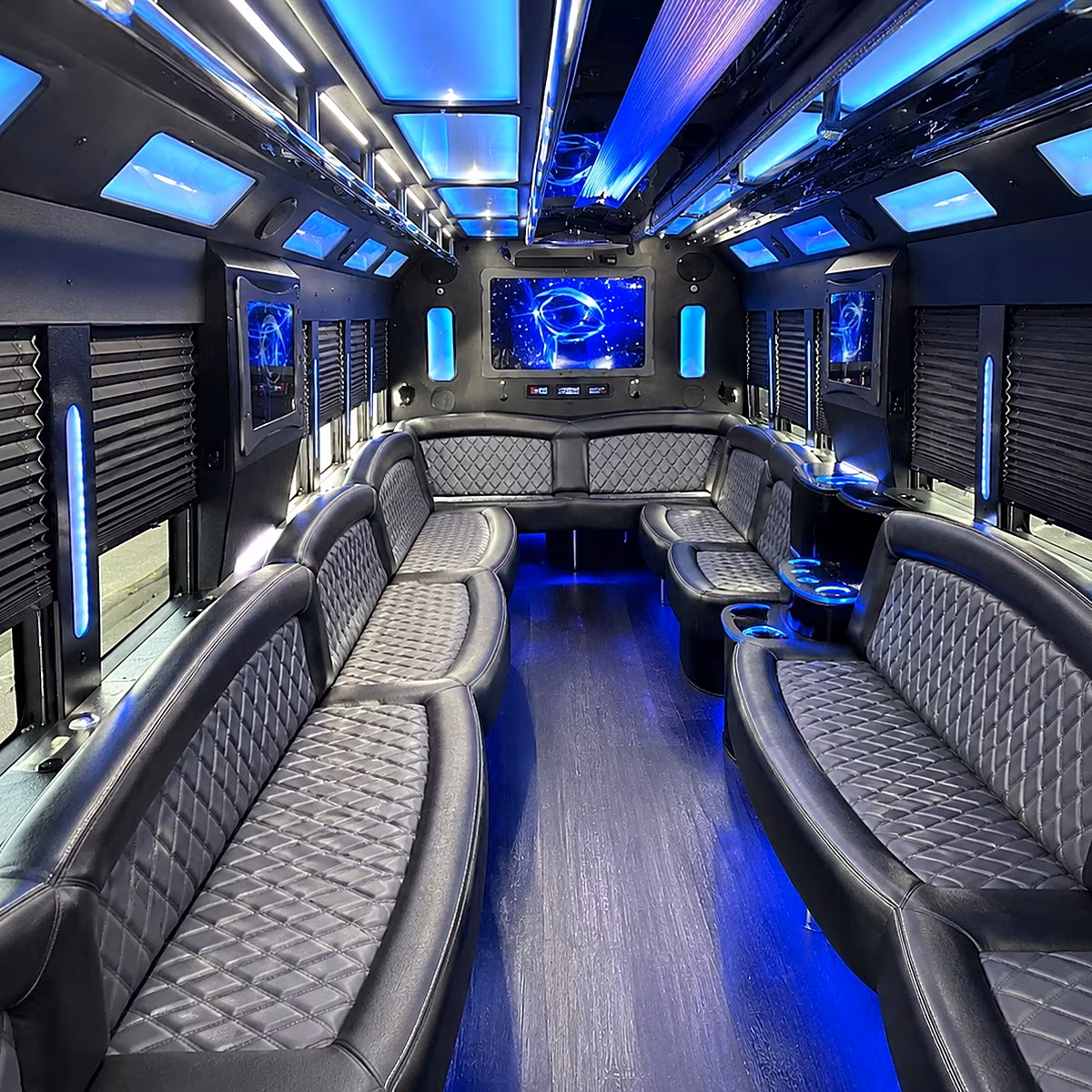 kennewick 50 passenger party bus interior